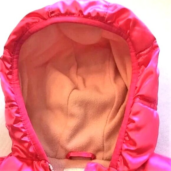 HEALTHTEX INFANT GIRLS HOT PINK SHINY RIBBED SNOW COAT HOOD BABY SKI JACKET 24M - Picture 6 of 9